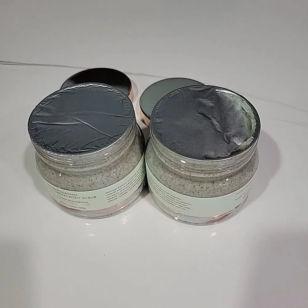 Manna Kadar Sea Minerals Exfoliating Cream Body Scrub Aloe Cucumber 2 Jars HB6